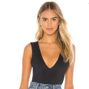 Black Free People Keep It Sleek Bodysuit